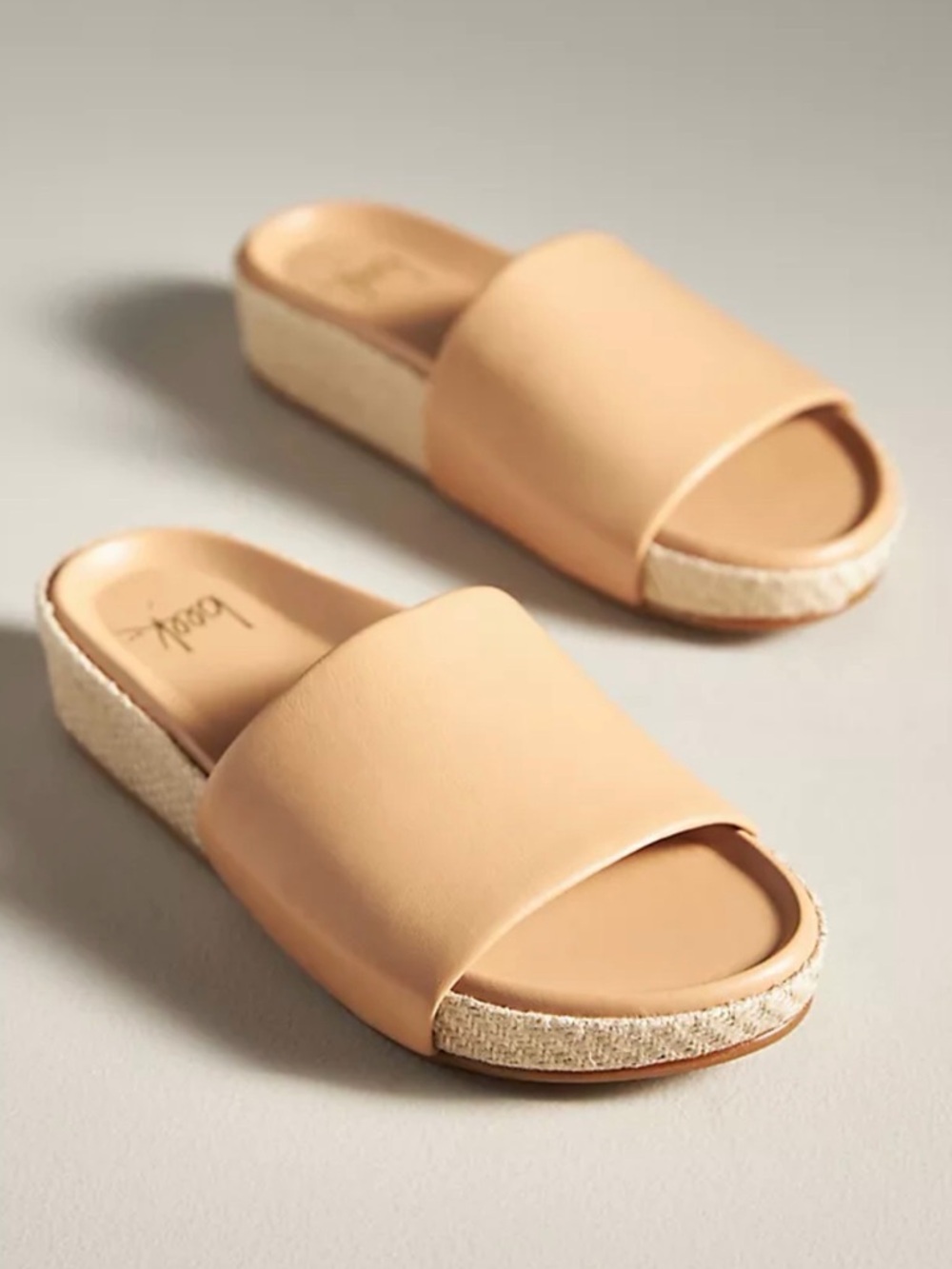 beek Tan Slide Sandals with Padded Upper